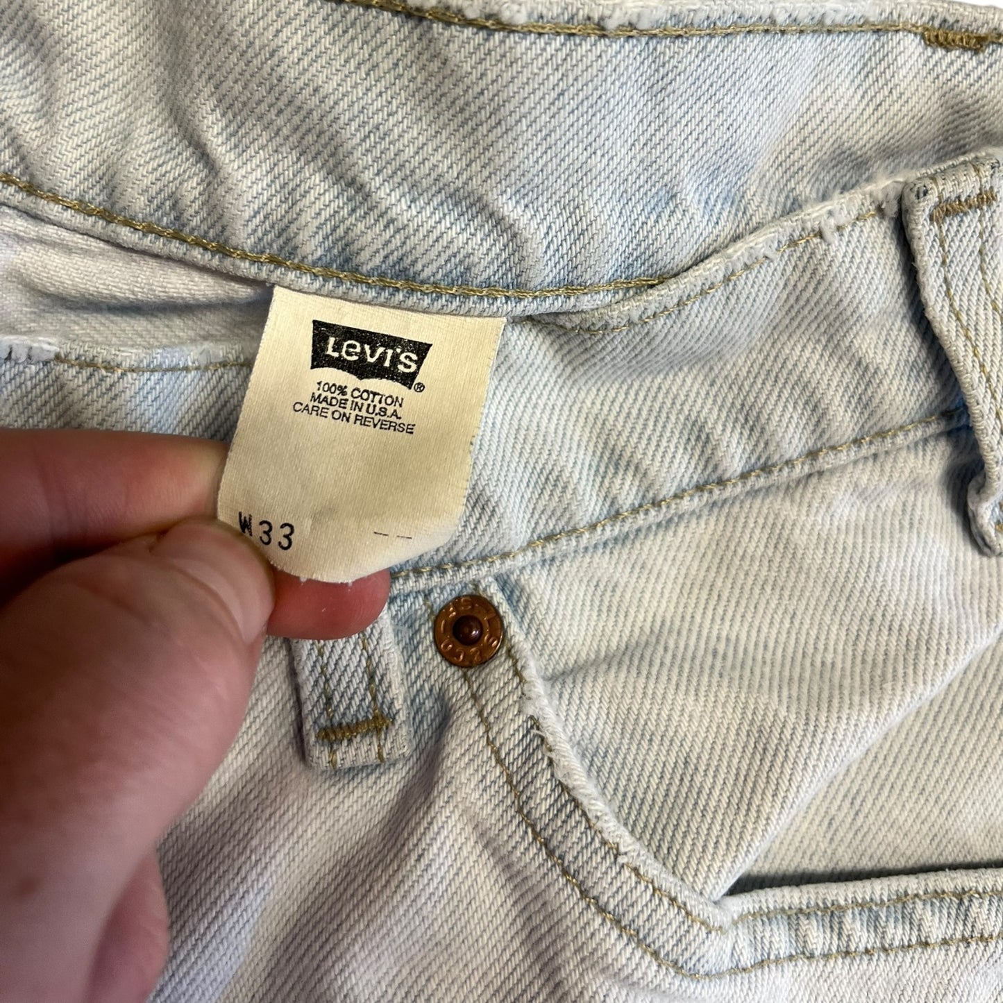 Vintage 550 Orange Tab Levi White Wash Jorts