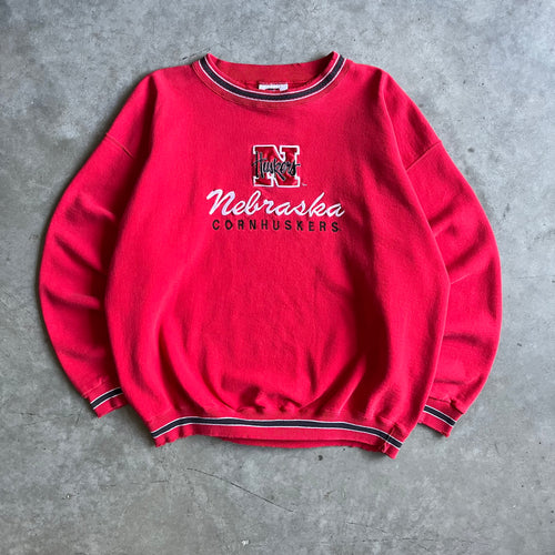 Vintage Nebraska Cornhuskers Embroidered Spell-Out Sweatshirt