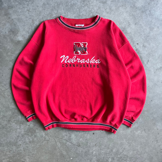 Vintage Nebraska Cornhuskers Embroidered Spell-Out Sweatshirt
