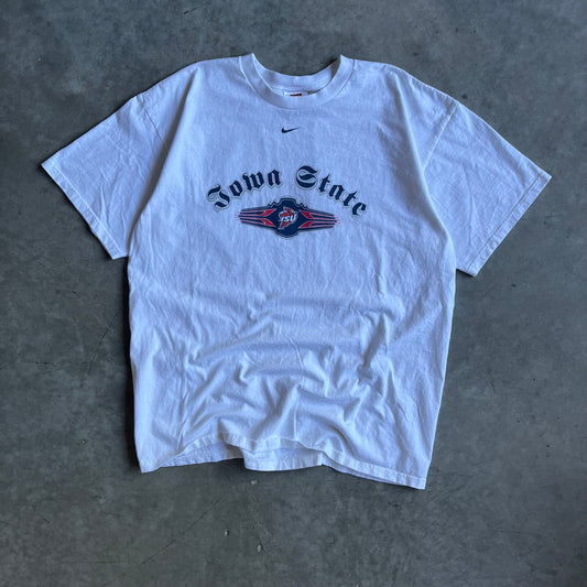 Y2K Nike Iowa State Centered Logo & Spell Out Tee