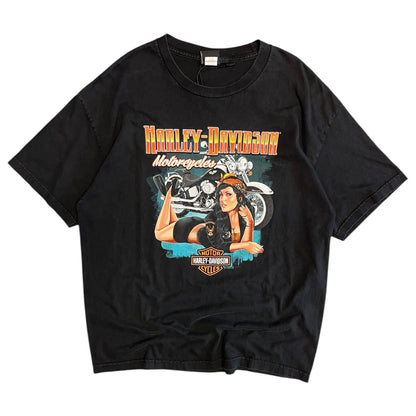 Y2K Cherohala Skyway Orange Bandanna Motorcycle Women Tee