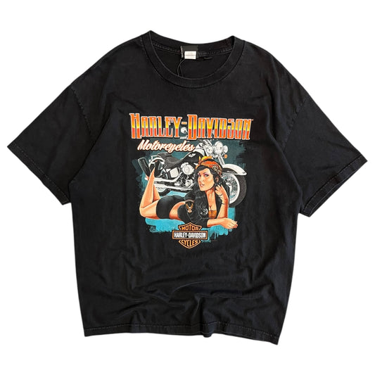 Y2K Cherohala Skyway Orange Bandanna Motorcycle Women Tee