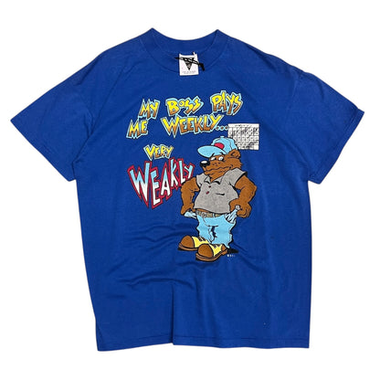 Vintage SSI "My Boss Pays Me Weekly Very Weakly" Tee