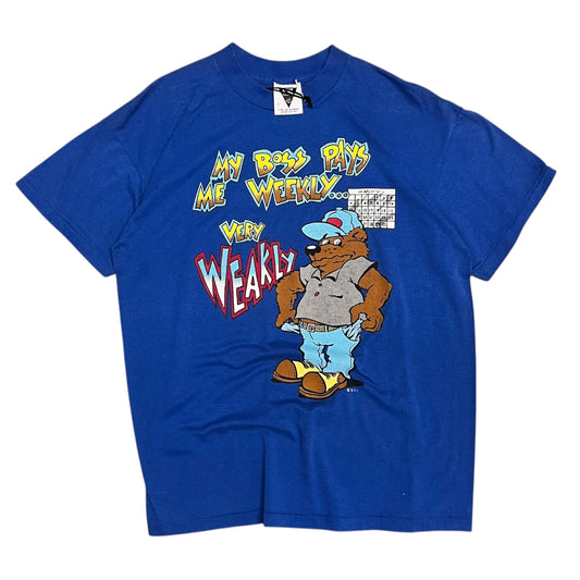 Vintage SSI "My Boss Pays Me Weekly Very Weakly" Tee