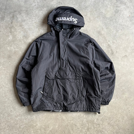FW17 Supreme Hooded Half Zip Pullover Jacket Black
