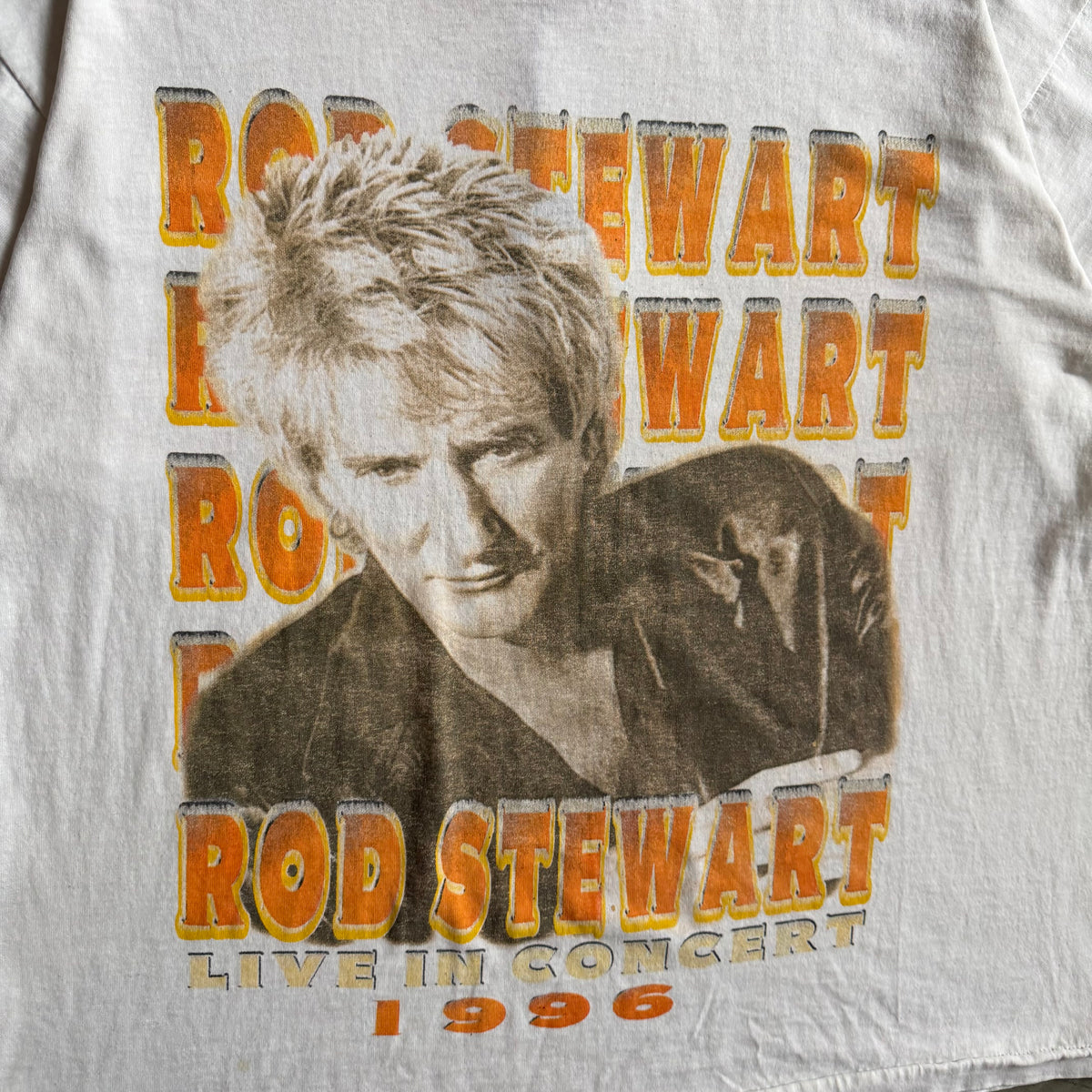 Vintage Rod Stewart 1996 Tour Parking Lot Bootleg T Shirt