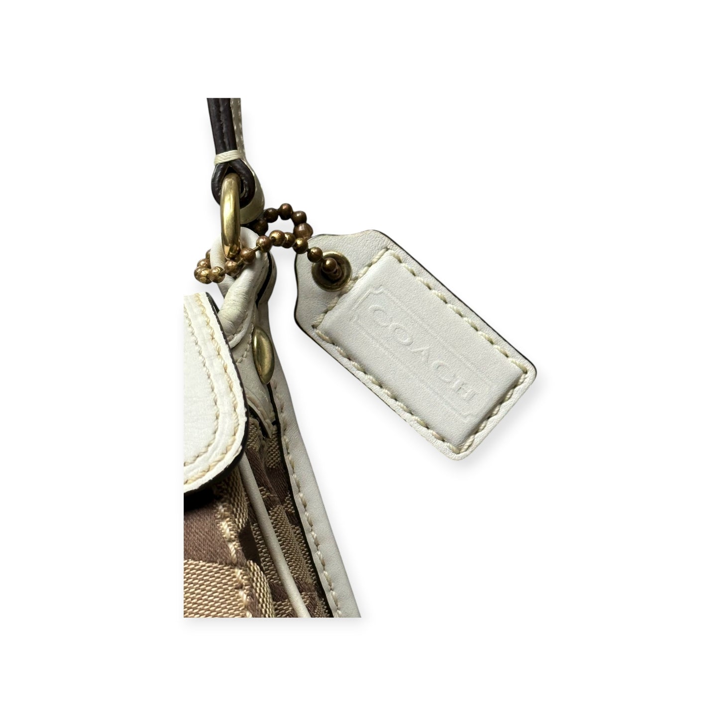 Coach Y2K Signature Mini Shoulder Bag Tan/White