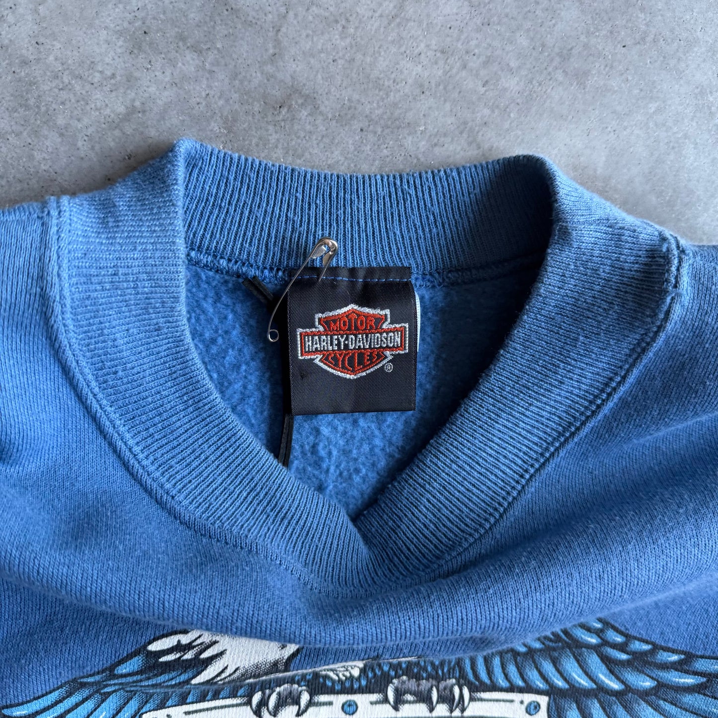 Vintage Ames Harley Davidson Blue Eagle Sweatshirt