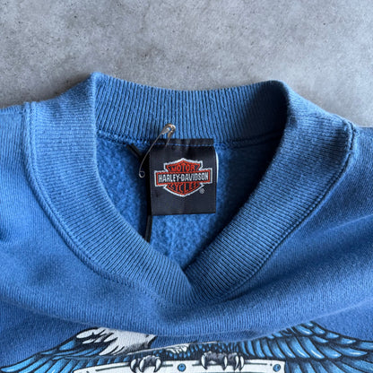 Vintage Ames Harley Davidson Blue Eagle Sweatshirt