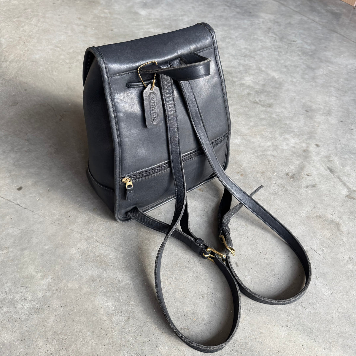 Coach Vintage Black Leather Daypack