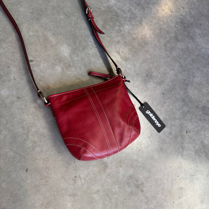 Coach Minimalistic Red Leather Crossbody