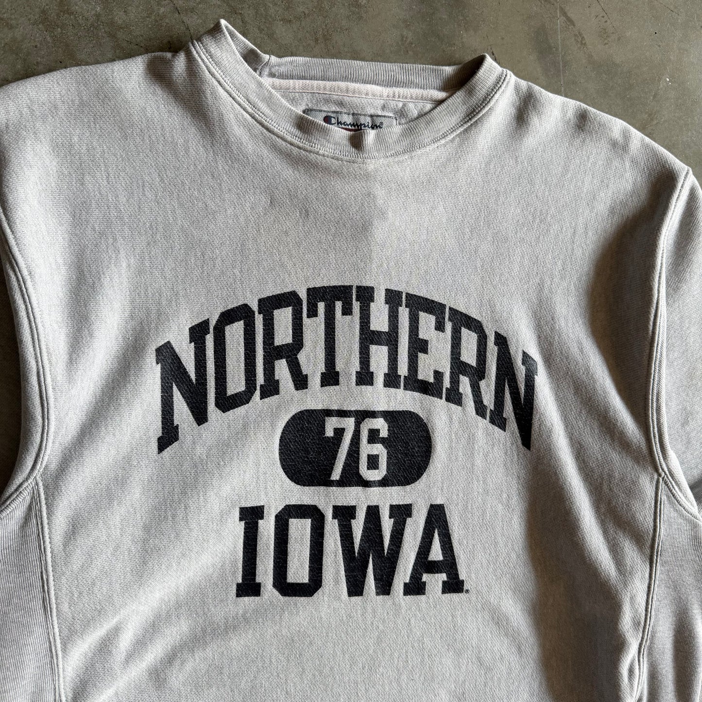 Vintage Champion Northern Iowa #76 Spell-Out Sweatshirt