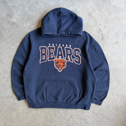 Y2K Chicago Bears Big Spell-Out Logo Navy Boxy Hoodie