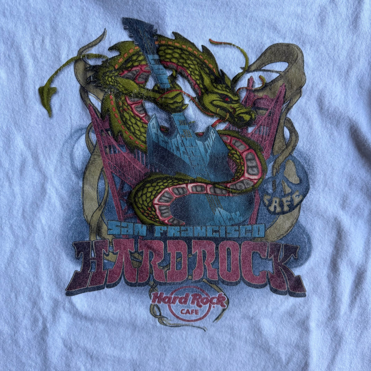 Y2K Hard Rock Cafe San Francisco Dragon & Guitar Tee