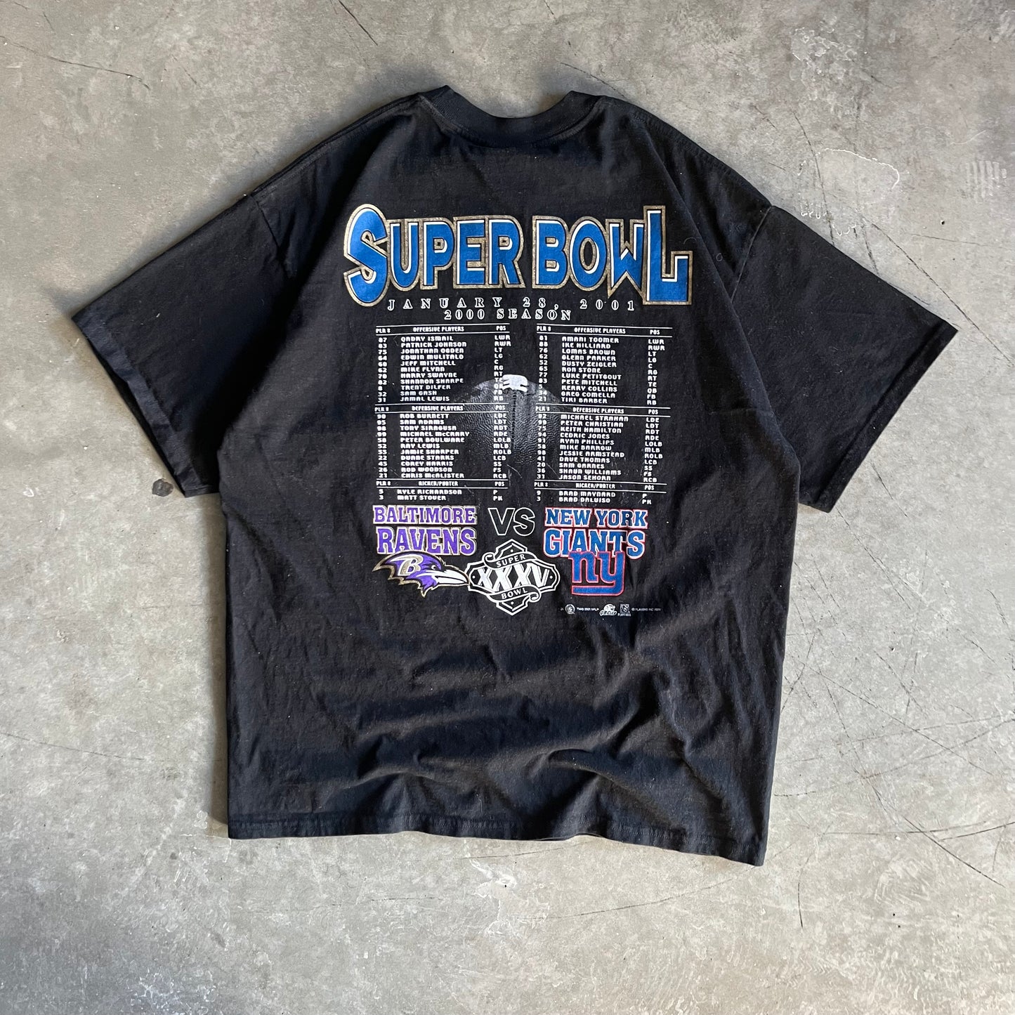 NFL Super Bowl XXXV Ravens Vs Giants Players Tee