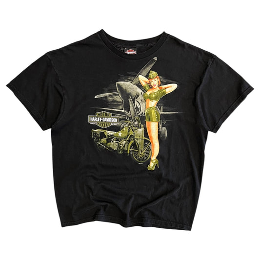 Y2K Harley Davidson Fort Myers Military Women Tee