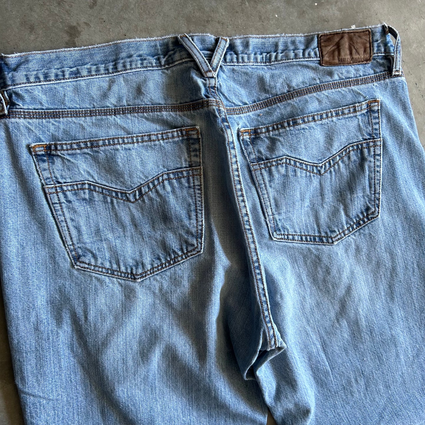 Y2K Harley Davidson Distressed Faded Jeans