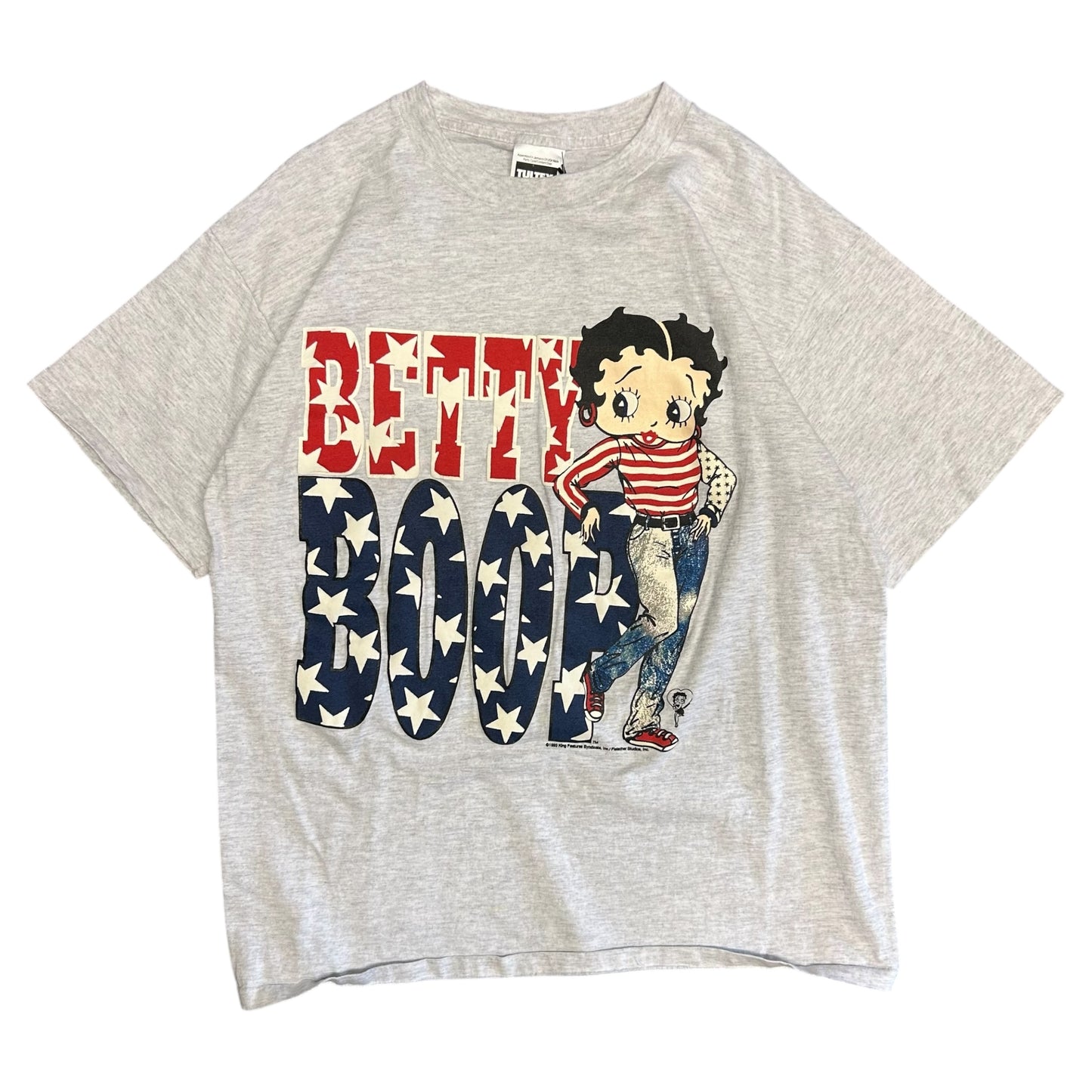 Vintage Betty Boop American Flag Text Tee