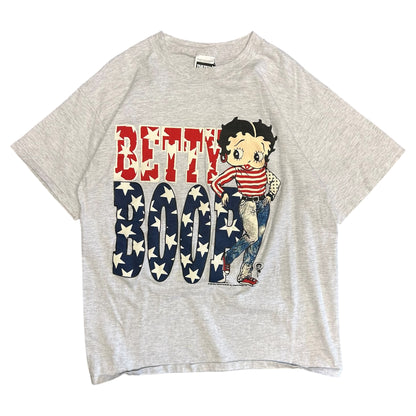 Vintage Betty Boop American Flag Text Tee