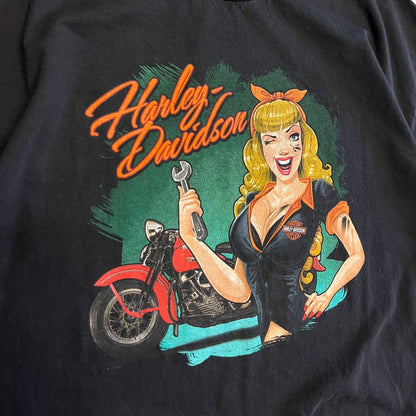 Y2K Harley Davidson Sturgis Mechanic Women Tee