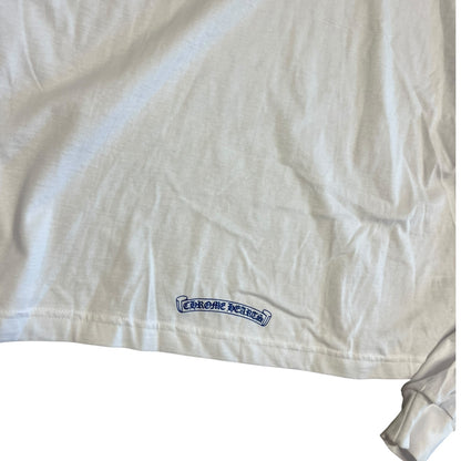 Chrome Hearts Spell Out Long-Sleeve Pocket Tee Wht/Blue