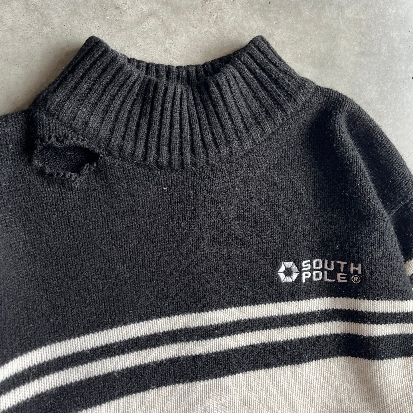 Y2K South Pole Striped Knit Sweater