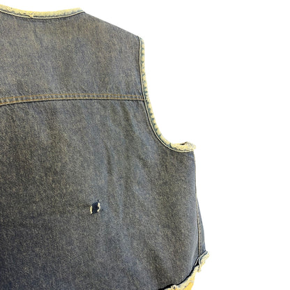 Vintage 60s Sears Robucks Sherpa Lined Demin Vest