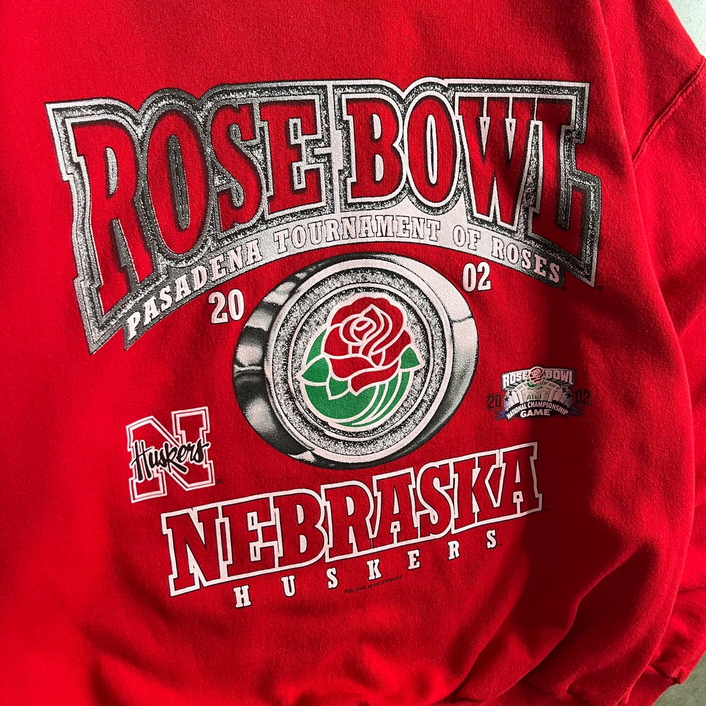 2002 Nebraska Huskers Rose Bowl Red Sweatshirt