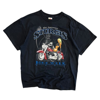 Y2K Sturgis 2003 Bike Week Blonde Motorcycle Women Tee