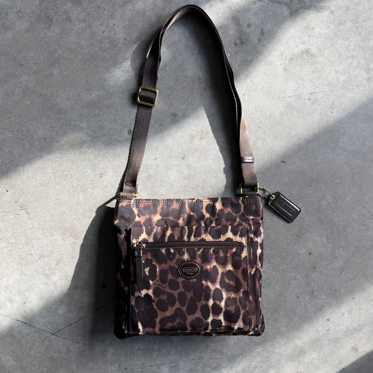 Coach Cheetah Print Canvas Crossbody Bag