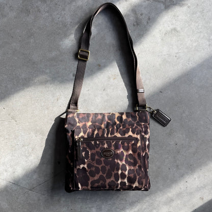 Coach Cheetah Print Canvas Crossbody Bag