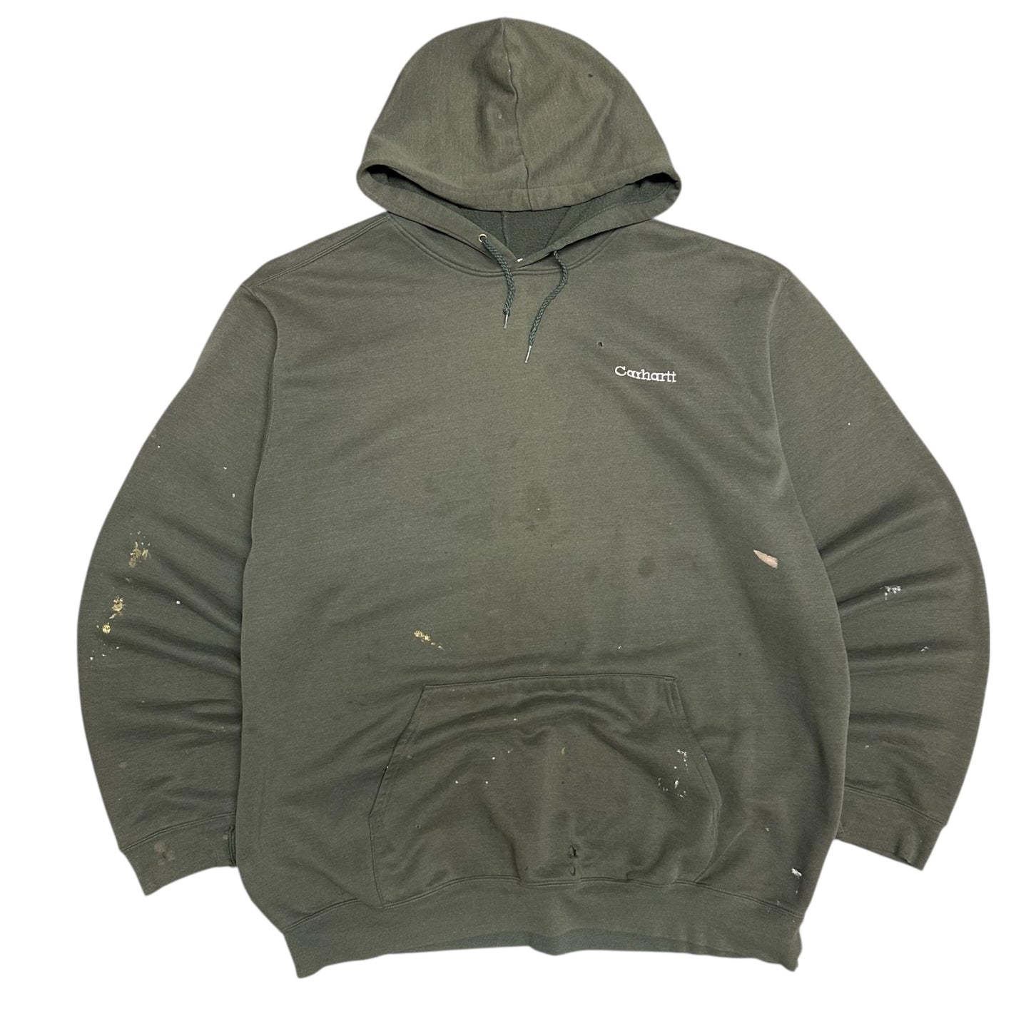 Vintage Carhartt Olive Paint Splat Hoodie