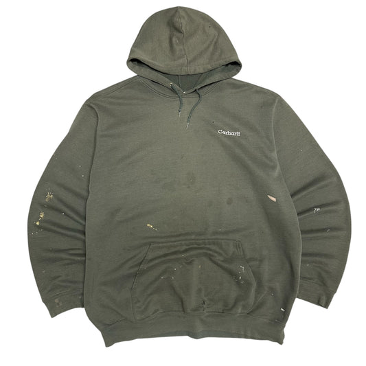 Vintage Carhartt Olive Paint Splat Hoodie