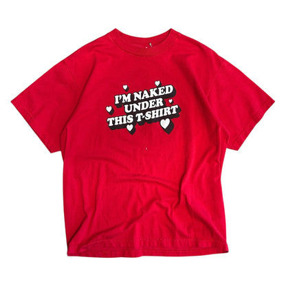 Y2K “I’m Naked Under This Shirt” Quote Tee