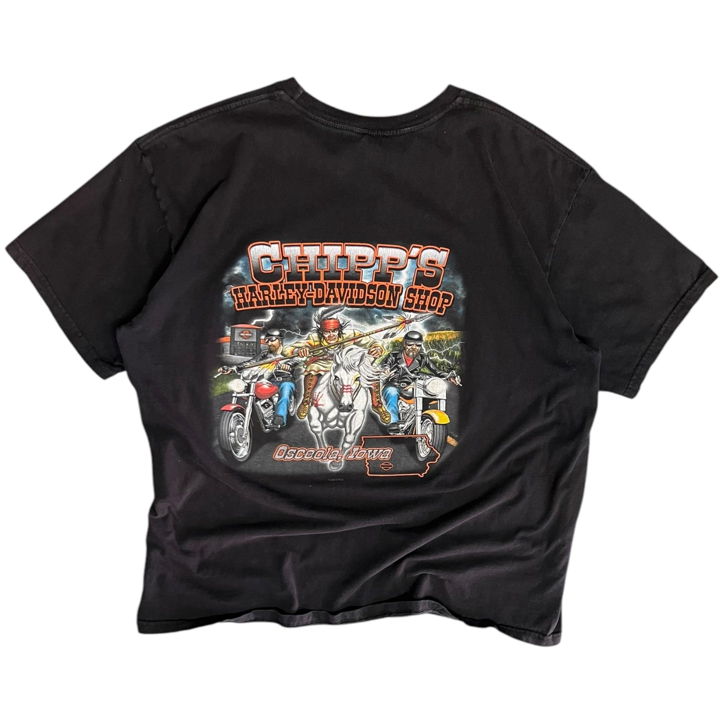 Y2K Chipp’s Harley Davidson Flaming Skull Tee