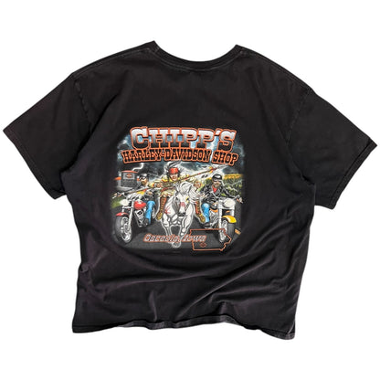 Y2K Chipp’s Harley Davidson Flaming Skull Tee