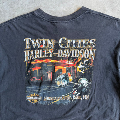 Harley Davidson Legendary Flame Eagle Spell Out Emblem Shirt