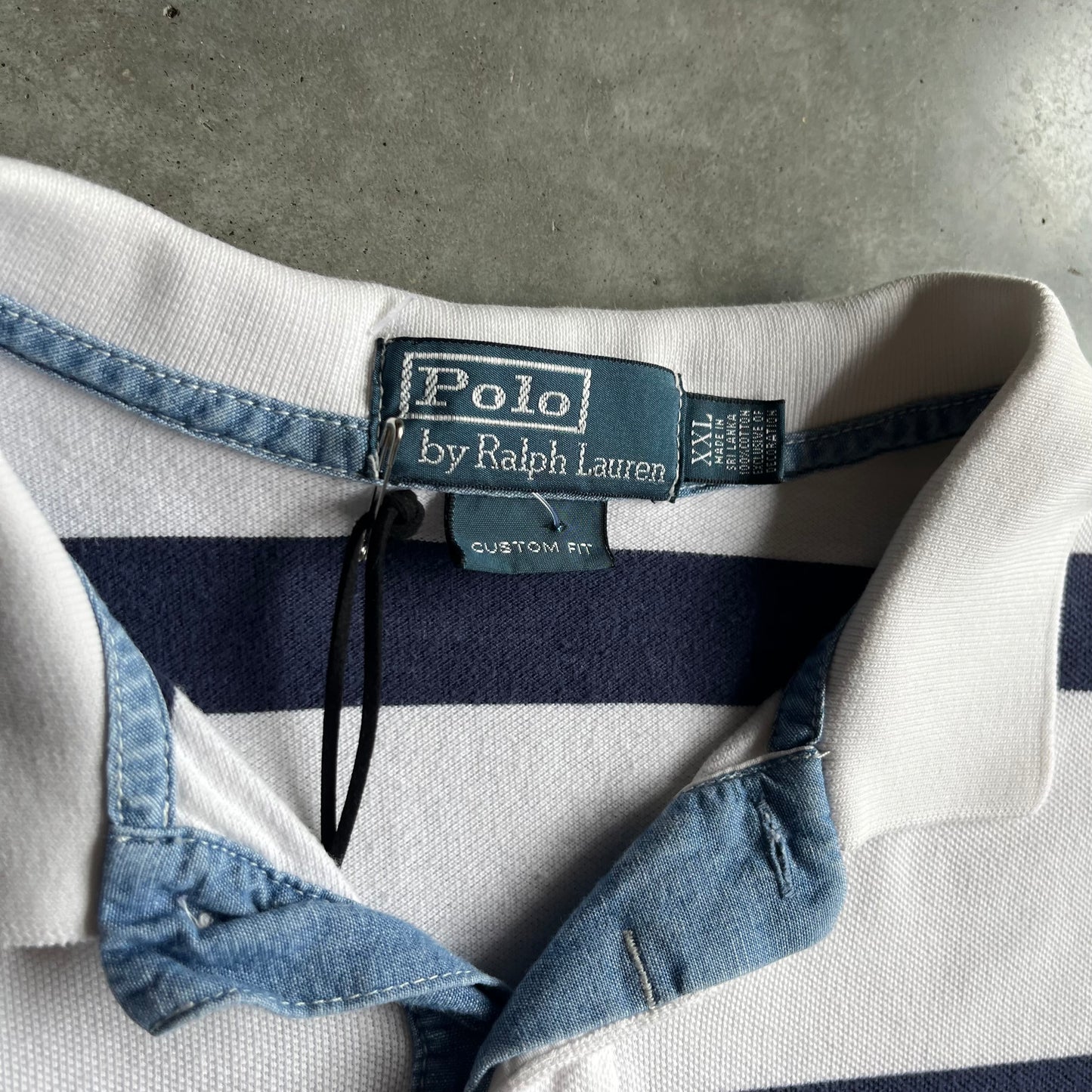 Y2K Polo Ralph Lauren White & Blue Striped Shirt