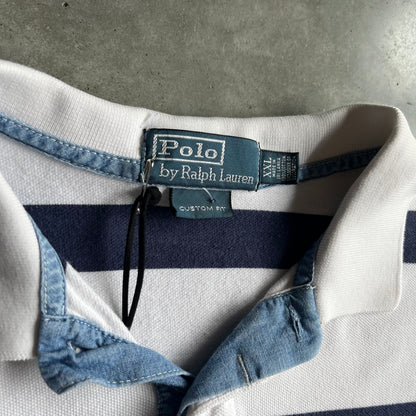 Y2K Polo Ralph Lauren White & Blue Striped Shirt