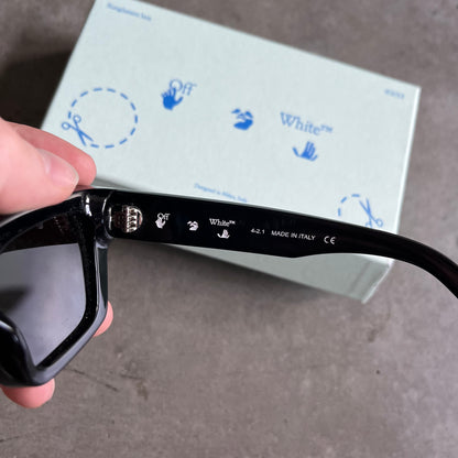 Off-White ‘OERI022’ Virgil Sunglasses Black w/ Blue Lens