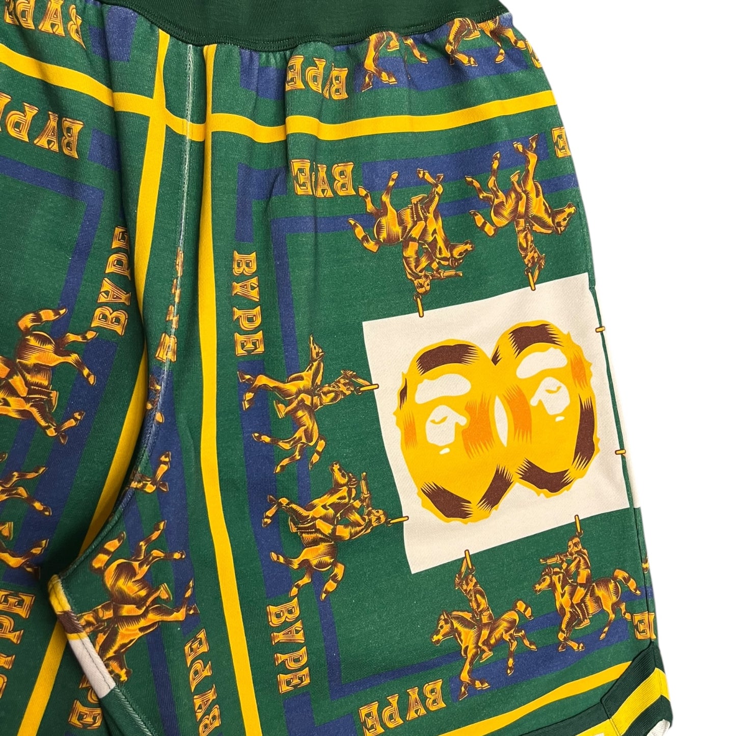 A Bathing Ape Green Pattern Sweatshorts