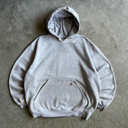 Y2K Carhartt Heather Grey Embroidered Logo Hoodie