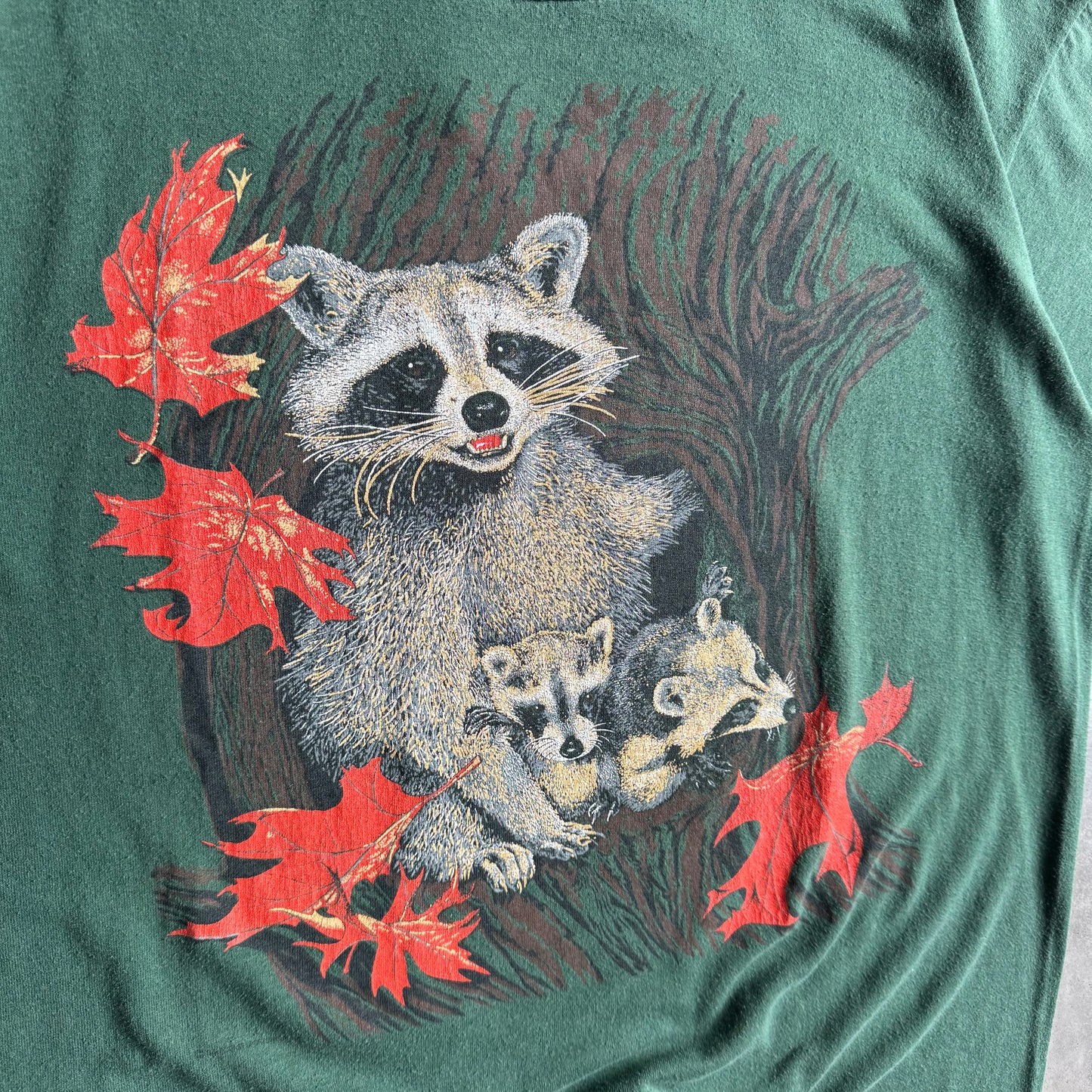 Vintage Raccoon Family Autumn Tree Tee