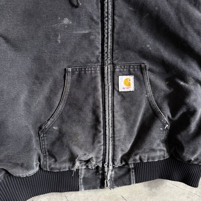 Vintage Carhartt ‘JQ1005’ Paint Splattered Black Active Jacket