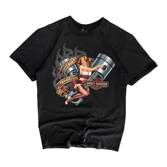 Y2K Germany Harley Davidson Timeless Tradition Pin Up Tee