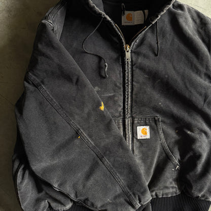 Vintage Carhartt ‘JQ1005’ Paint Splattered Black Active Jacket