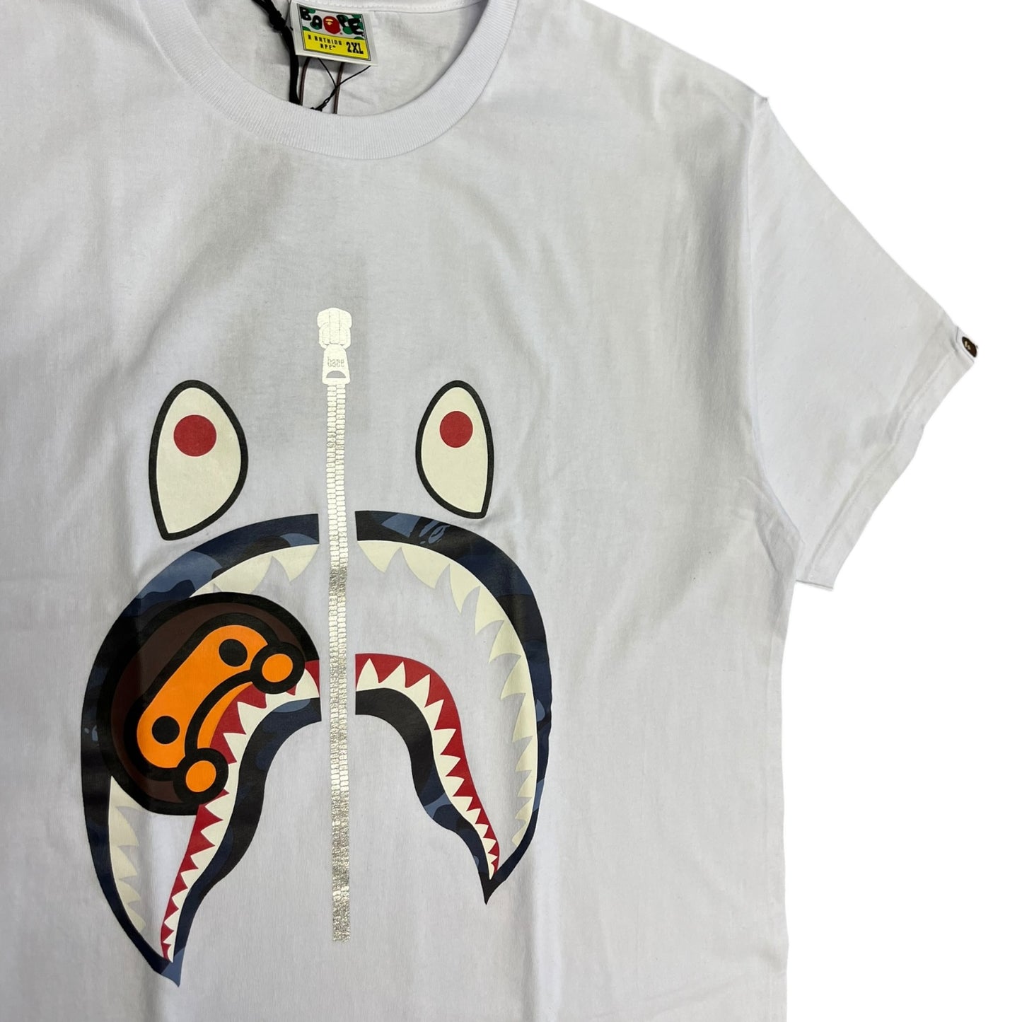 A Bathing Ape Navy Shark Face T Shirt