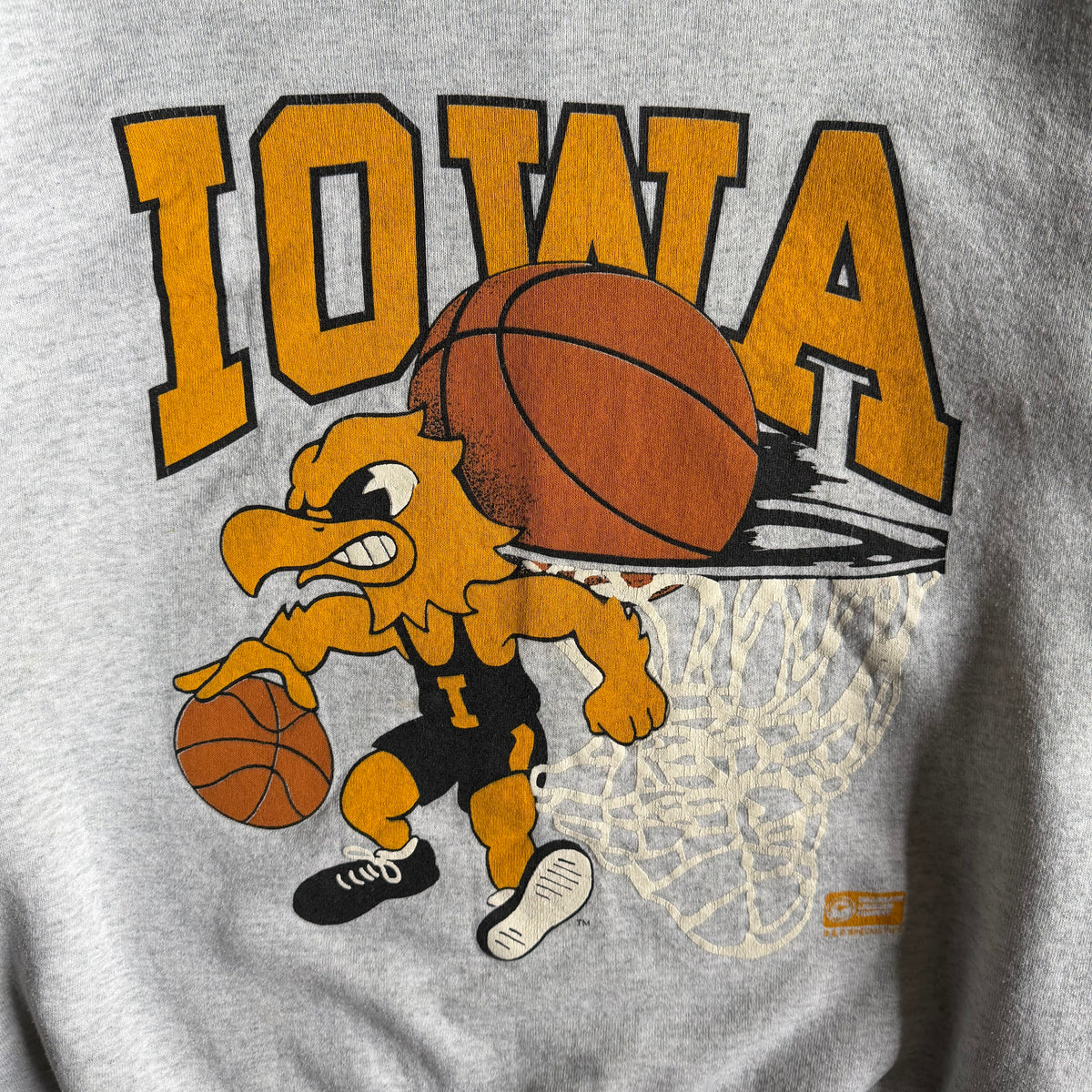 Vintage Iowa Hawkeyes Basketball Herky Handles Sweatshirt