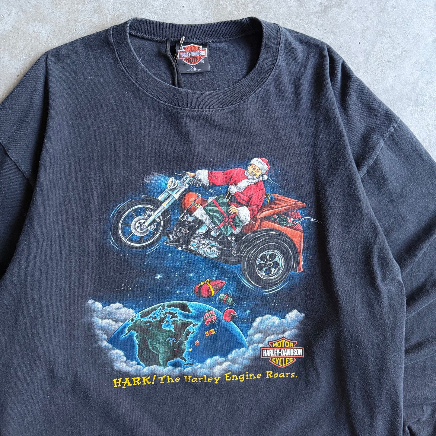 Vintage Zylstra Harley Davidson Santa Delivery L/S Tee