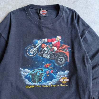 Vintage Zylstra Harley Davidson Santa Delivery L/S Tee